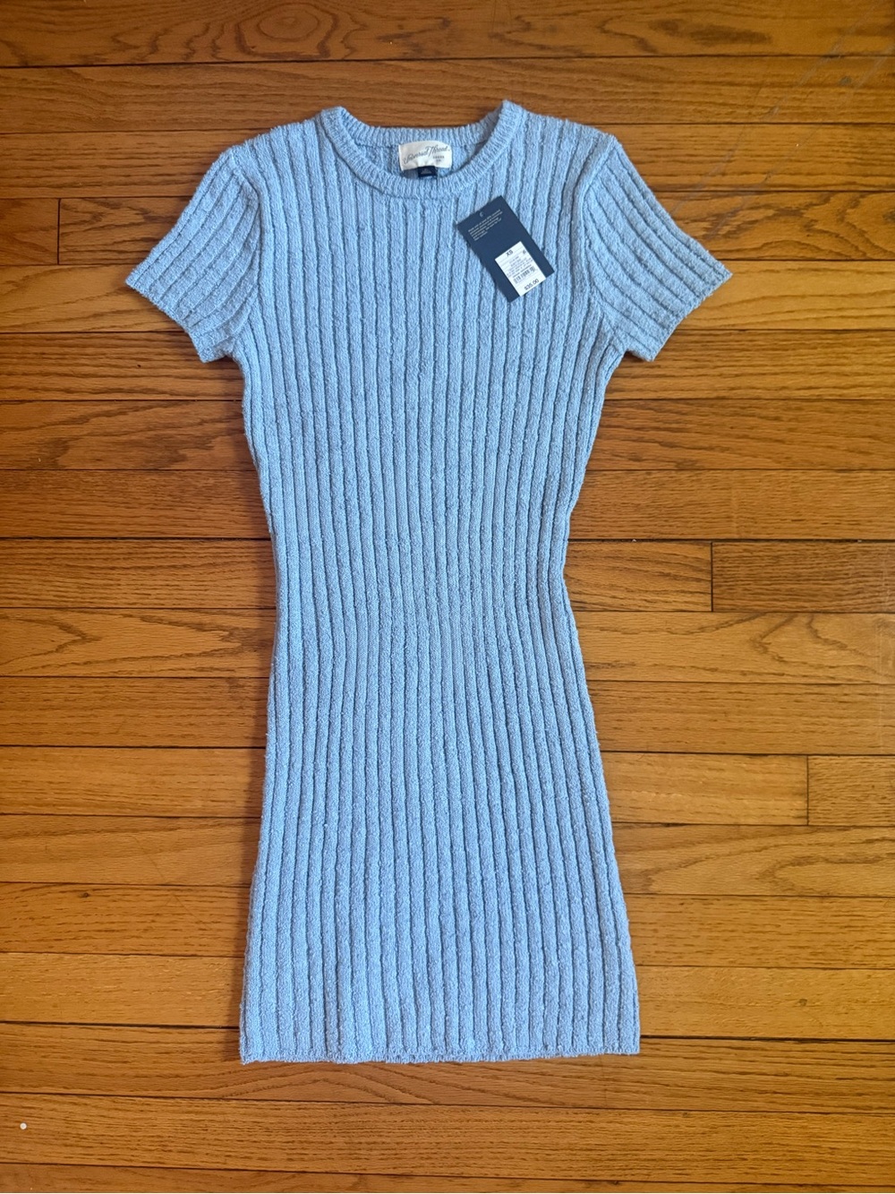 Universal Thread Light Blue Ribbed Knit Mini Dress
